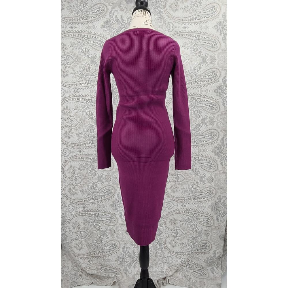 Skies Are Blue Stitch Fix ribbed sweater dress purple NWT Size Large Office Cozy - Picture 3 of 10
